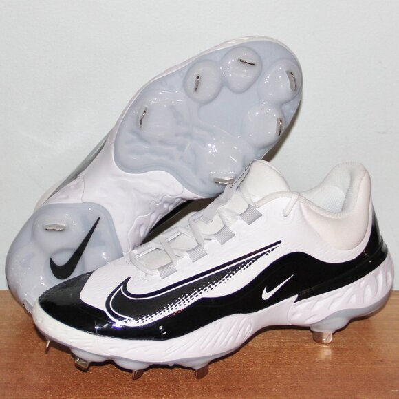 Nike Alpha Huarache Elite 4 Low Baseball Cleats Mens 9 White Black - Picture 1 of 6